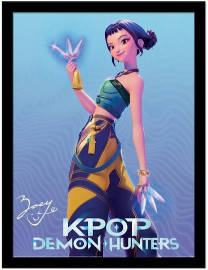 K-pop Demon Hunters Zoey Signed Poster Framed 30x40cm