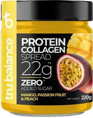 Tru Balance Protein Collagen Spread 22g Protein Zero Sugar Mango Passion Fruit Peach 220g