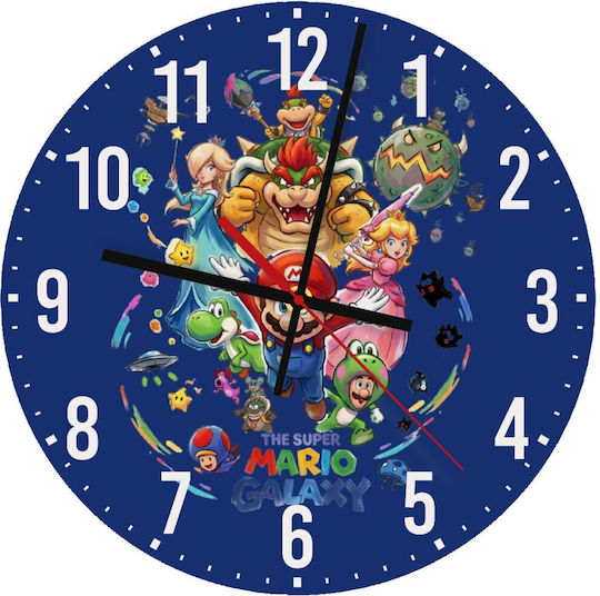 Mario Galaxy Kinder Wanduhren Holz 30cm
