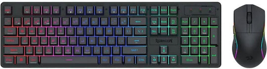 Redragon S107-KS Wireless Gaming Keyboard Set with RGB Lighting & Mouse (English US)