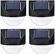 Set 4 Lămpi Solare de Perete 1.2W 10lm Alb Cald 3000K cu Senzor de Mișcare și Fotocelulă IP65 8.8x8.5cm
