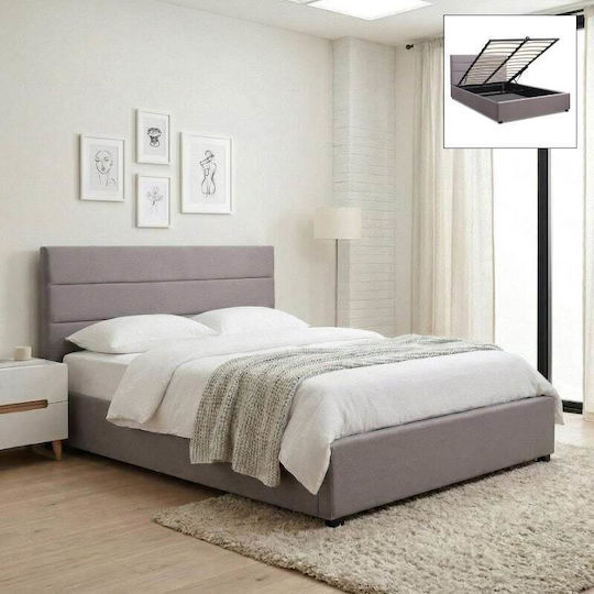 Olmo Pat Dublu cu Spațiu de Depozitare pentru Saltea 150x200cm Gri