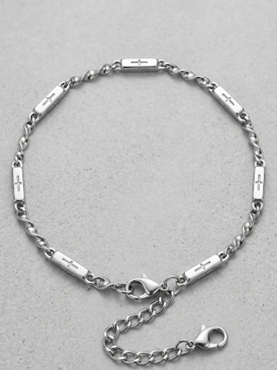 Sharks Bay Clothing Men's Chain Bracelet with Cross Design 19.5cm