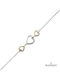 Velegrakis Women's Chain Bracelet with Heart Design in Gold Plated Silver