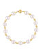 14K Gold Bracelet White Pearl Elements B1252334