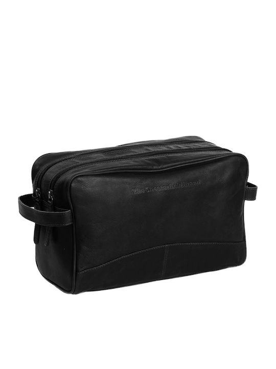 Leather Toiletry Bag Travel Cosmetics Chesterfield Stefan C08.016600 Black Premium Waxed Leather & Double Compartment Black Leather Toiletry Bag Travel Cosmetics Chesterfield Stefan C08.016600 Black Premium Waxed Leather & Double Compartment Black