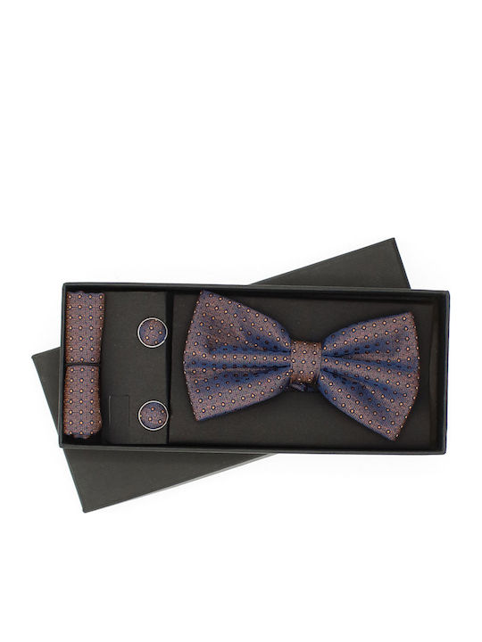 3-piece Set Bow Tie Cufflinks Pocket Square Men Buticcochet Navy Setp295 3-piece Set Bow Tie Cufflinks Pocket Square Men Buticcochet Navy Setp295