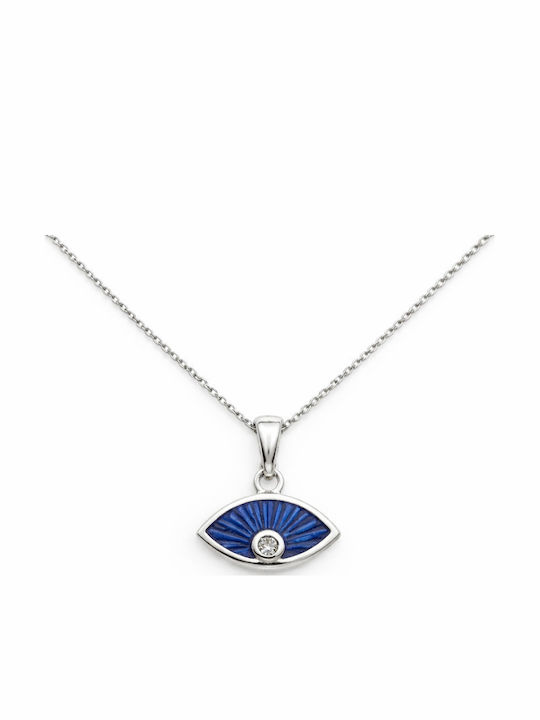 Atofio Kosmima Halskette Auge aus Weißgold 14K