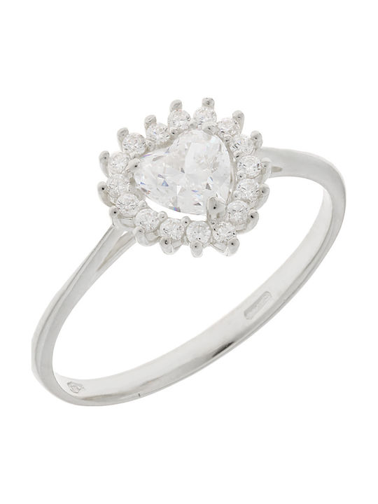 Damentringe mit Zirkon aus Weißgold 14K