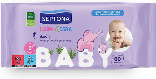 Septona Calm N' Care Μωρομάντηλα χωρίς Οινόπνευμα & Parabens 60τμχ