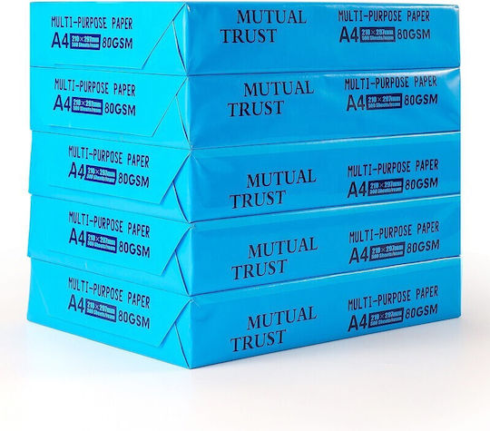 Hârtie Copier A4 Mutual Trust Flippy 80 G/m² 5 Topuri X 500 Foi Top 2500 Foi 210 X 297 Mm Hârtie Multifuncțională Imprimantă