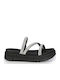 Sandale Casual Damă Anatomici Flatforme Negre Din Piele