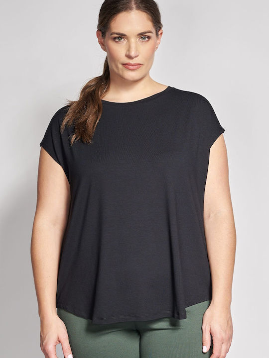 Bluza Damă Mâneci Scurte Neagră