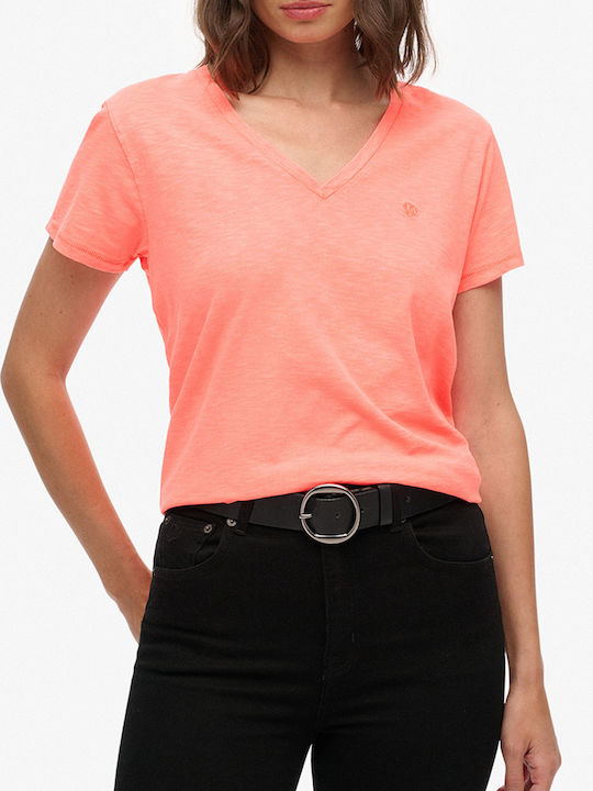 Superdry Studios Slub Emb Vee Γυναικείο T-shirt...