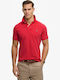Vintage Destroy Polo Short Sleeve Red Blouse