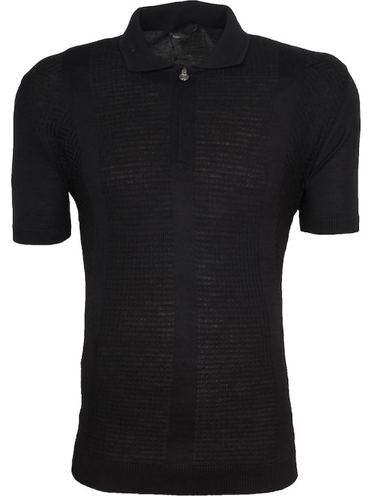 Polo Short Sleeve Black Blouse