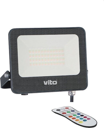 Vito Στεγανός Προβολέας LED 50W RGBW IP65