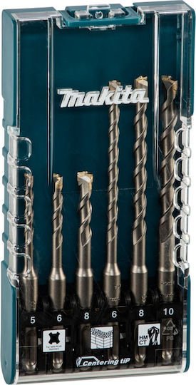 Makita Set 6 Carbide Drills with SDS Plus Shank for Masonry