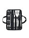 Set 16 Grillwerkzeug-Flippy Edelstahl Oxford Tasche Silber