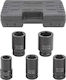 Rockforce Pneumatic Hexagon Sockets with 1" Frame Host Set 5 Pieces