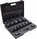 Forsage Pneumatic Hexagon Sockets with 3/4" Frame Host Set 14 Pieces
