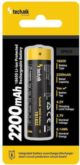 Technik Επαναφορτιζόμενη Μπαταρία 18650 2200mAh 3.7V