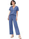 Women's Blue Set with Trousers with Rubber Band