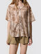 Short Sleeve Women's Shirt Brown