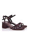 Suede Damen Sandalen Braun