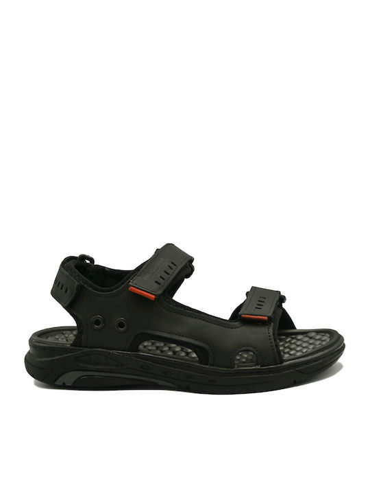 Pegada Leather Men's Sandals in Black Color