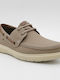 Leather Men's Loafers in Beige Colour