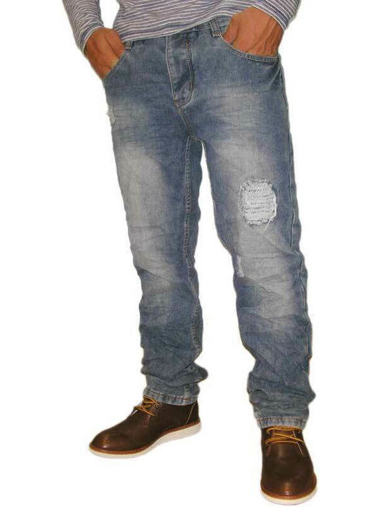 Ανδρικό Παντελόνι Τζιν με Slim Εφαρμογή Μπλε