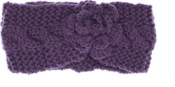 Knitted Women's Hairband 100% Acrylic Buticcochet Flower One Size Purple Bnt395