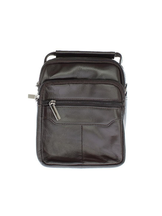 Leder Damen Schultertasche Braun