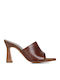 Mules With High Heel In Brown Colour