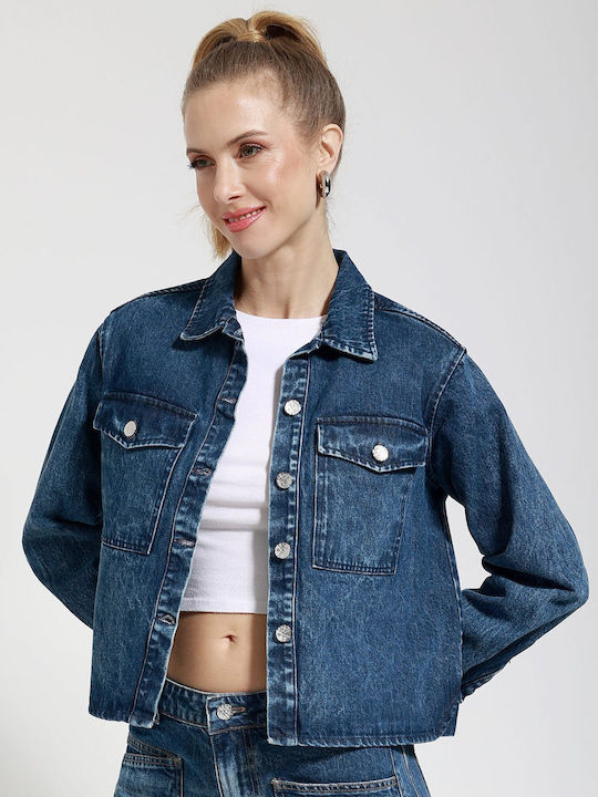 Tresor Kurzes Damenblazer Blau Jean