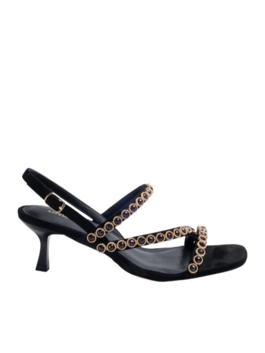 Damen Sandalen mit Strass Schwarze