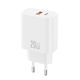 XO GaN Wireless Charger with USB-A Port and USB-C Port 20W Quick Charge 2.0 Quick Charge 3.0 Quick Charge 4.0 White (CE40)