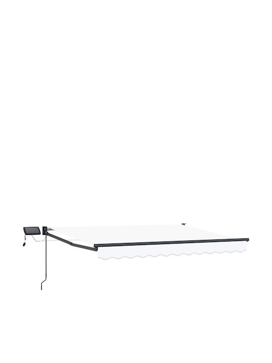 vidaXL Τέντα Βεράντας με Led Λευκή 3.5x2m