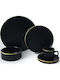 Dinnerware Set 20pcs 275krm2511 Black-gold Hermia 20 Pieces Ceramic