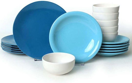Dinnerware Set 18 Pieces 275krm1969 Multi-blue Hermia 18 Pieces Ceramic
