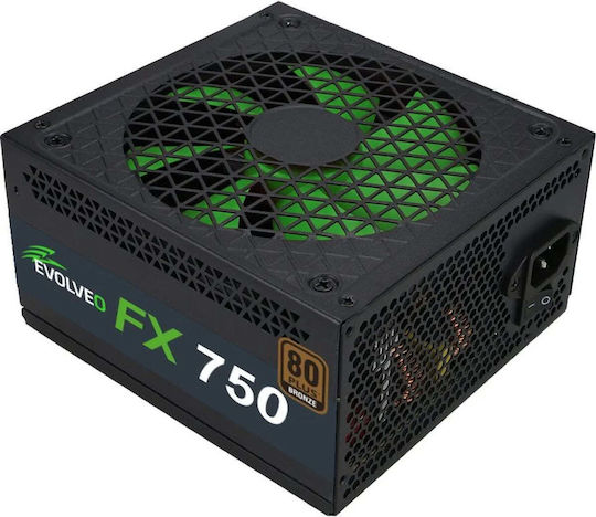 Evolveo 750W Black Computer Power Supply Semi Modular 80 Plus Bronze (FX750)