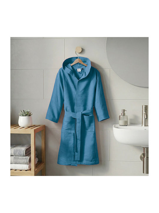 Beauty Home Bathrobe Hooded Mojo Art 3472 Blue S