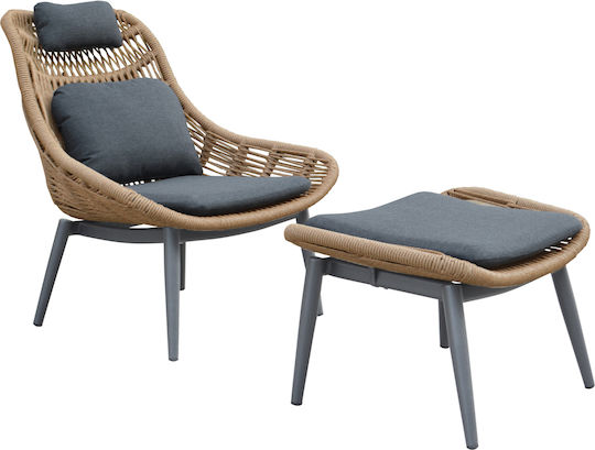 Πολυθρόνα Lounge Γκρι 89x94x98εκ.