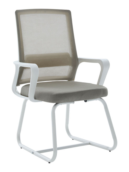 Visitor Chair Palma with Arms in White Colour 4...