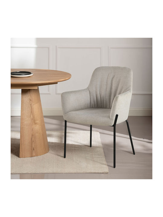 Hibiscus Dining Armchair With Beige Fabric Upho...