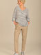 Women's Fabric Trousers with Rubber Band Beige