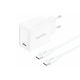 Foneng Φορτιστής GaN με Θύρα USB-C και Καλώδιο USB-C - USB-C 20W Power Delivery Λευκός (EU55)