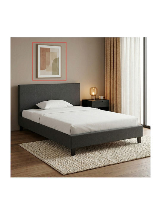 Flaches Betten Halbes Doppelbett Mit Stoff Grau Für Matratze 120x200cm