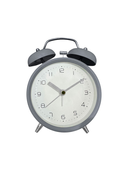 Alarm Clock Metal Silent Retro Gray Matte Color 9.8x5.8x13.5cm Ankor Pcs